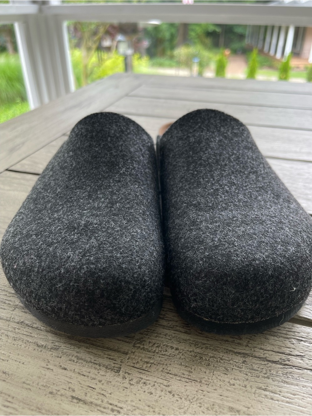 Birkenstock Amsterdam Unisex Anthracite Gray Wool Felt Clogs Size 42 - Picture 4 of 6